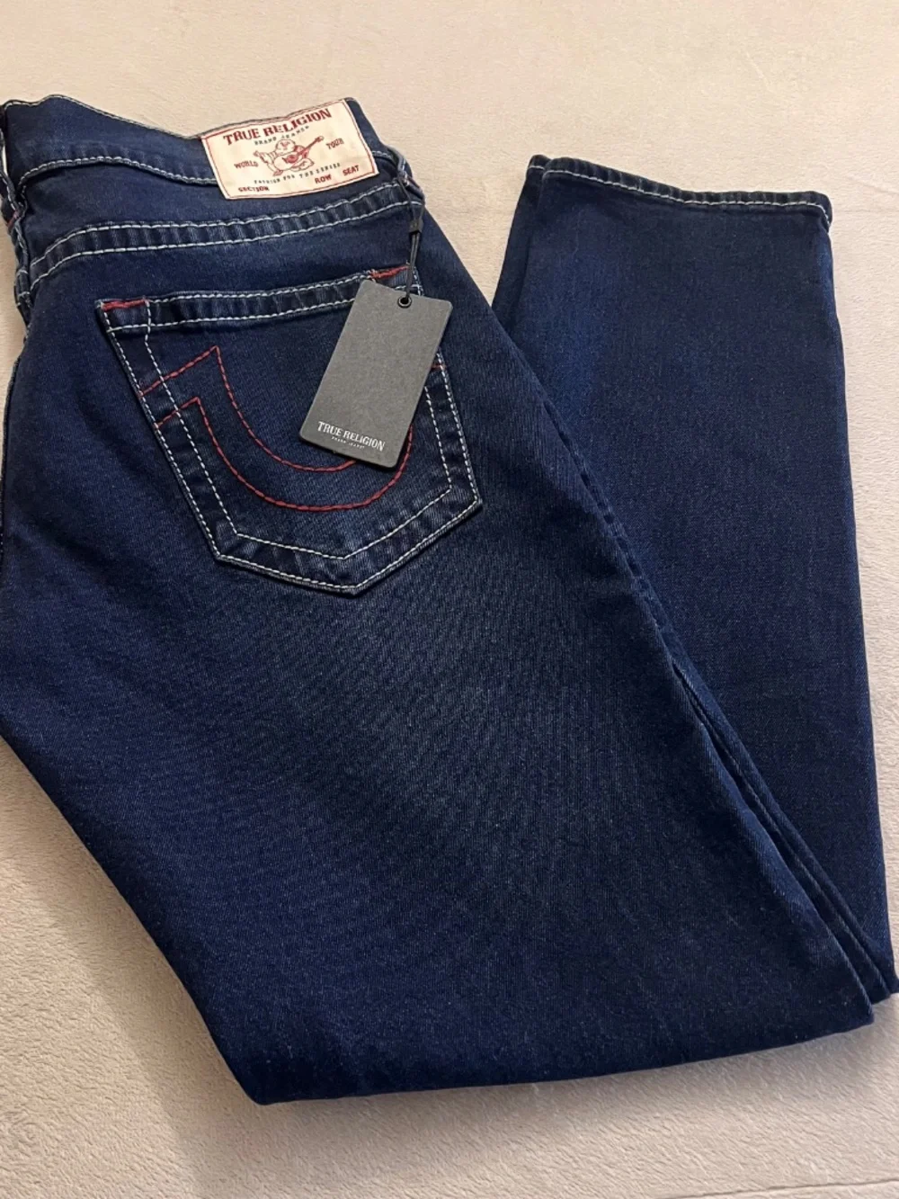 TRUE RELIGION Men's Ralaxed Slim Jeans Dark Wash Denin Stright Leg Sz 34 X 32